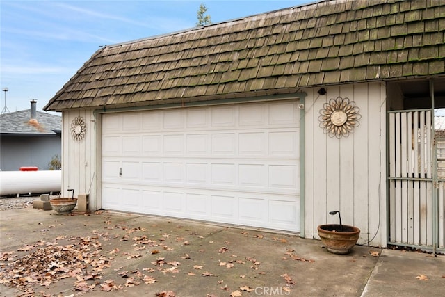 view of garage