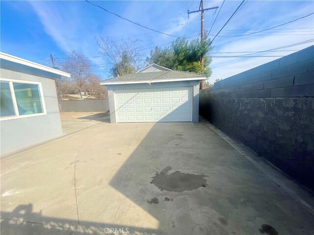 view of garage