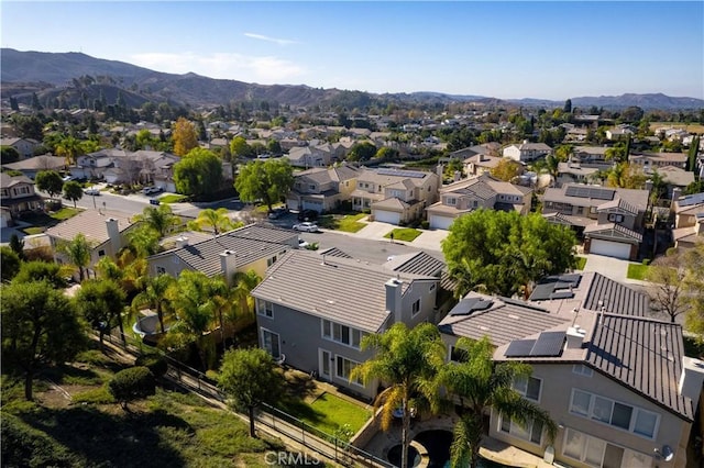 bird's eye view featuring a mountain view