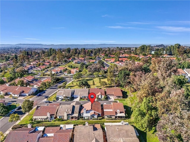 bird's eye view with a residential view