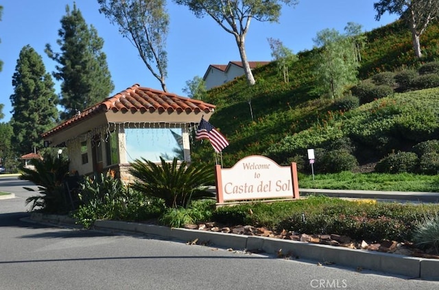 view of community sign