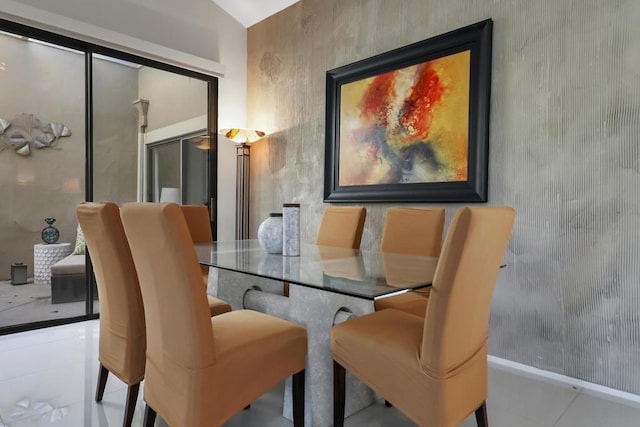 view of tiled dining room