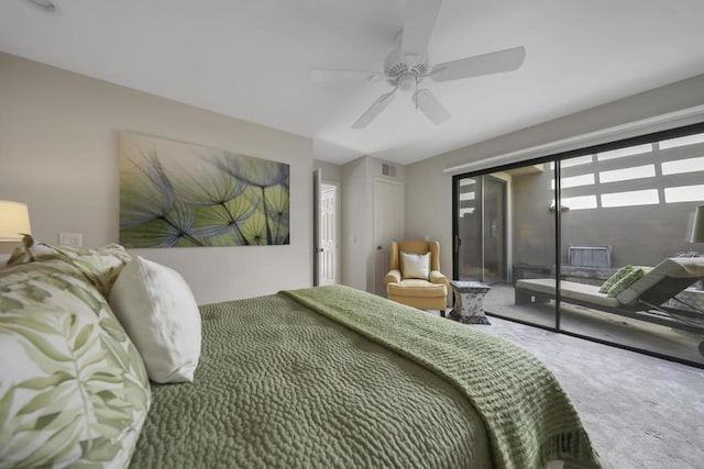 bedroom featuring ceiling fan