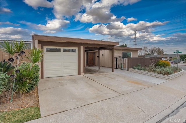 ranch-style home with a garage