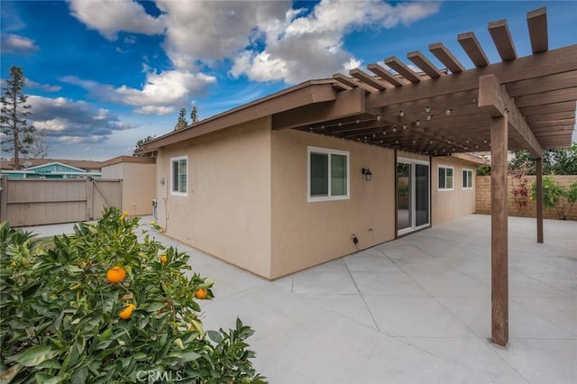 exterior space featuring a pergola