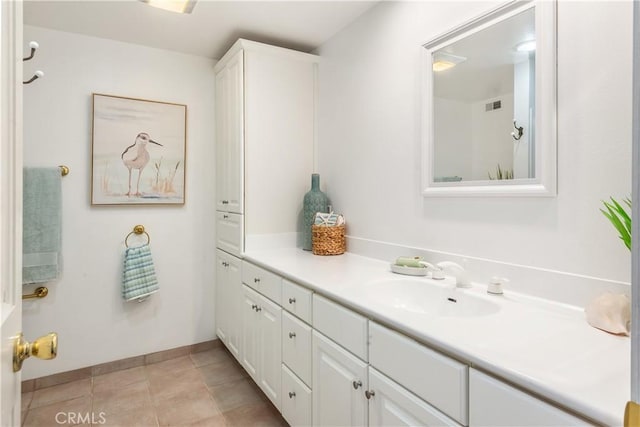 bathroom featuring vanity and tile patterned floors