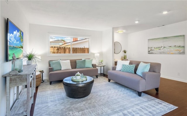 living room featuring hardwood / wood-style flooring