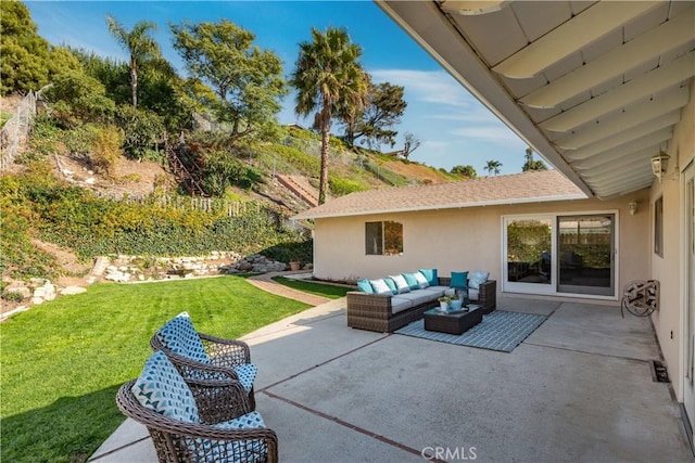 view of patio with an outdoor hangout area