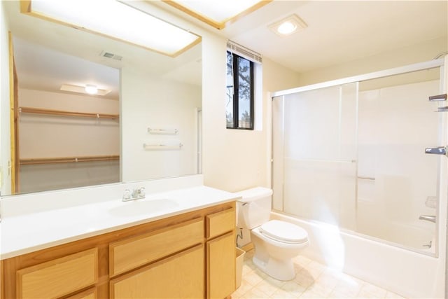 2206 Bernina Dr, Pine Mountain Club, CA 93222 - full bath with vanity, toilet, combined bath / shower with glass door, and a walk in closet