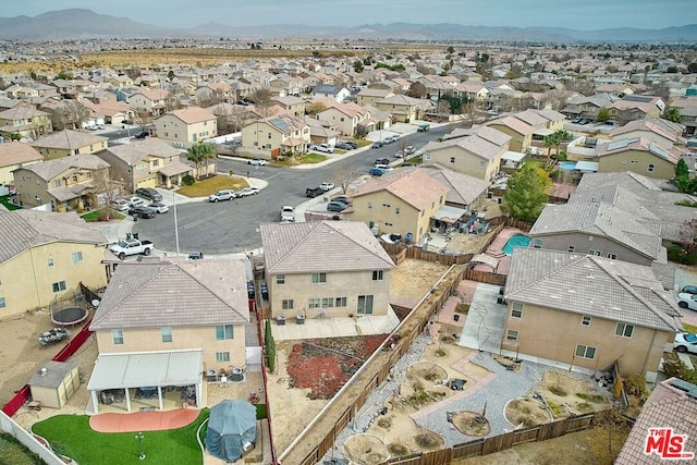 bird's eye view featuring a mountain view