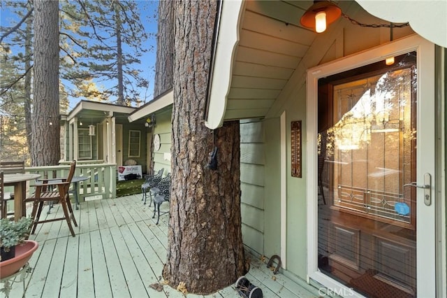 view of wooden deck