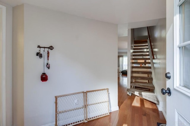 interior space with hardwood / wood-style flooring