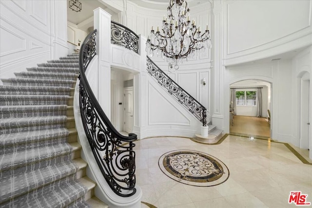 entrance foyer with a high ceiling