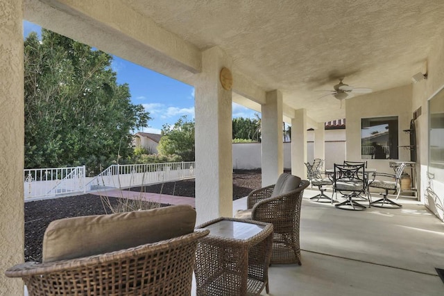 view of patio / terrace with ceiling fan