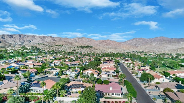 drone / aerial view with a mountain view