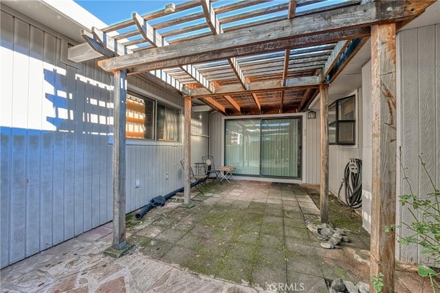 view of patio / terrace featuring a pergola