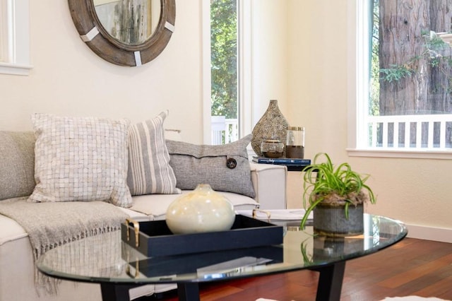 sitting room featuring hardwood / wood-style flooring