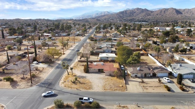 drone / aerial view with a mountain view