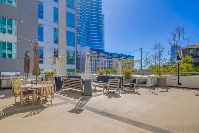 view of patio / terrace with a grill