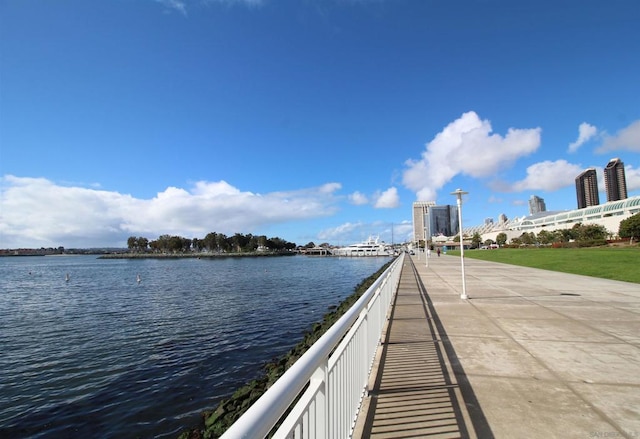 view of home's community featuring a water view