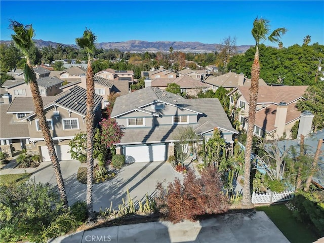 bird's eye view with a mountain view