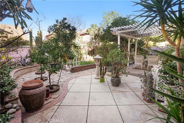 view of patio / terrace with a pergola