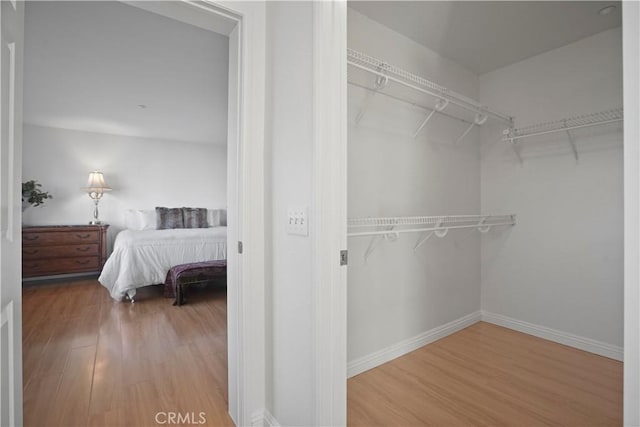 spacious closet featuring hardwood / wood-style floors