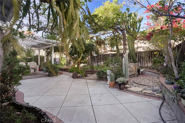 view of patio / terrace featuring a pergola