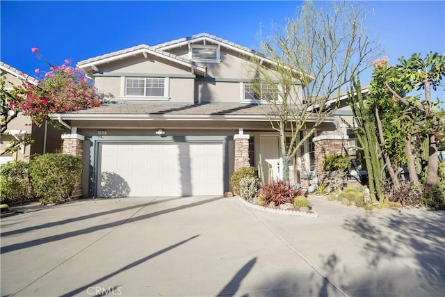 view of front of house with a garage