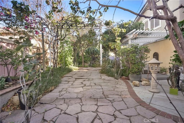 view of patio with a pergola