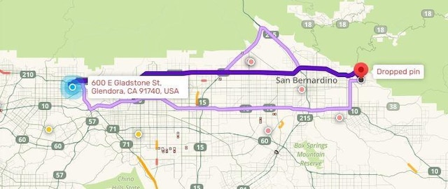 7265 Fletcher View Dr, Highland, CA 92346 - map / location with property boundaries highlighted