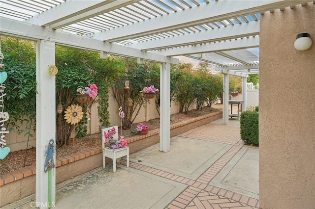 view of patio / terrace with a pergola