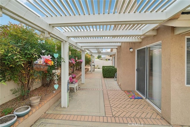 view of patio / terrace featuring a pergola