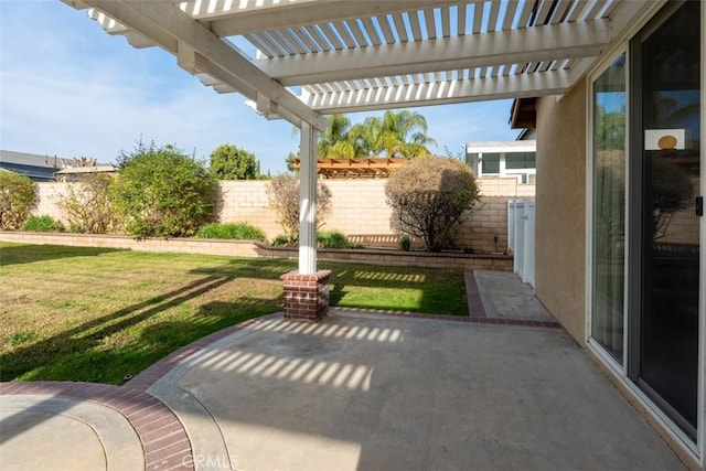 view of patio / terrace featuring a pergola