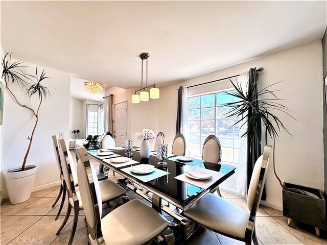 view of tiled dining space