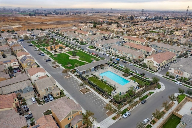 bird's eye view with a residential view