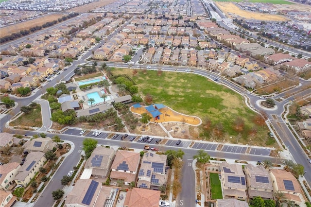 bird's eye view with a residential view