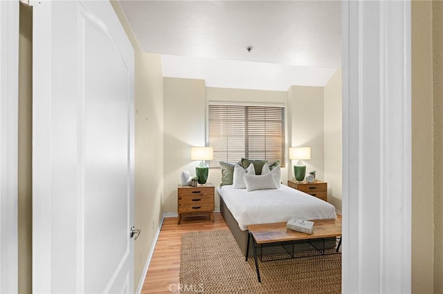 bedroom featuring wood-type flooring