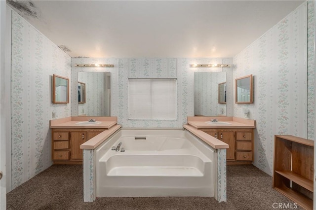 bathroom featuring vanity and a bathtub