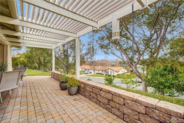 view of patio with a pergola