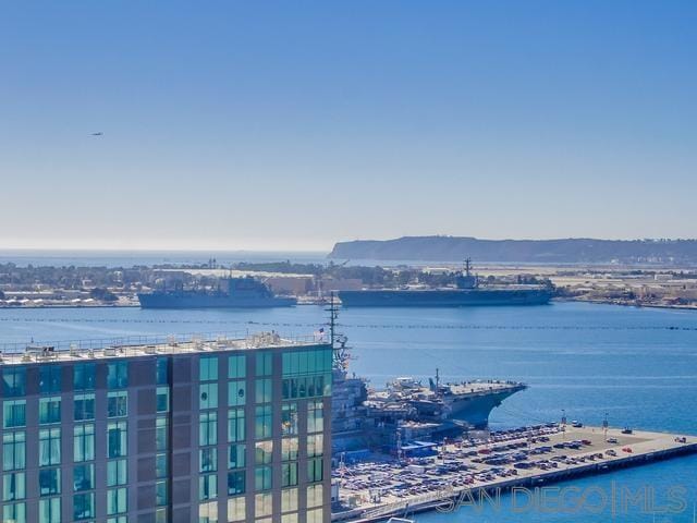 property view of water featuring a mountain view