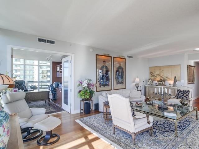 living room featuring hardwood / wood-style floors