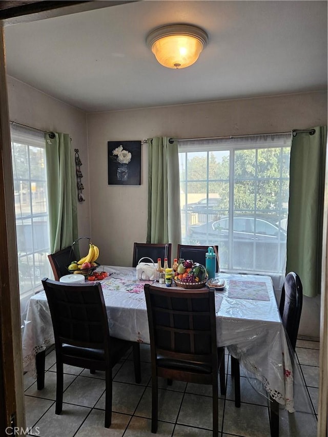 view of tiled dining space