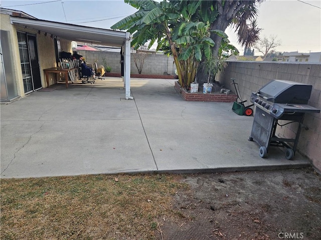 view of patio / terrace with a grill