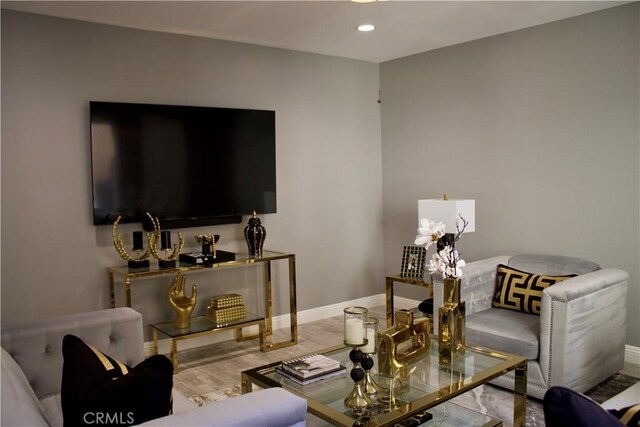 living room featuring hardwood / wood-style floors