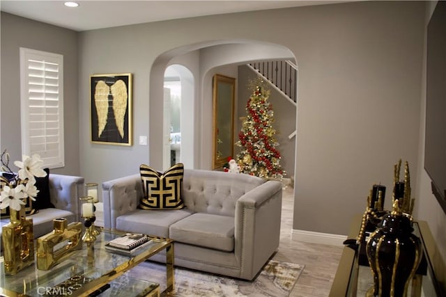 sitting room featuring light wood-type flooring