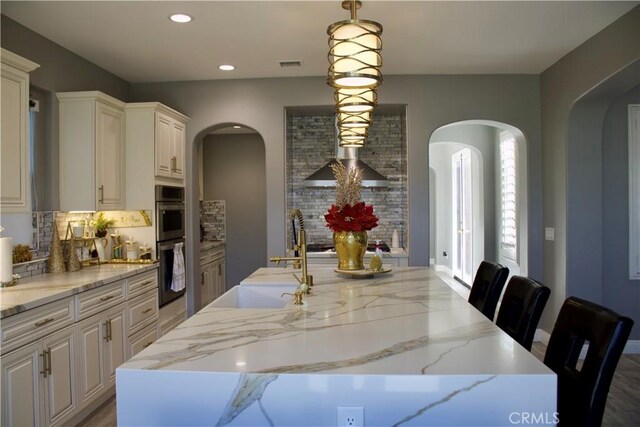 dining space with sink