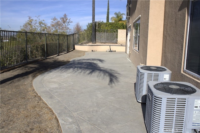 view of patio with central AC