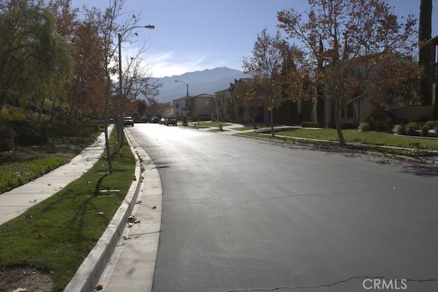 view of road with a mountain view