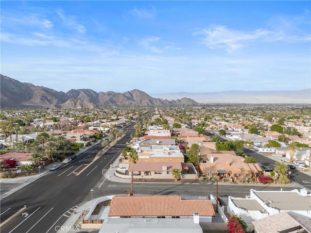 aerial view with a mountain view